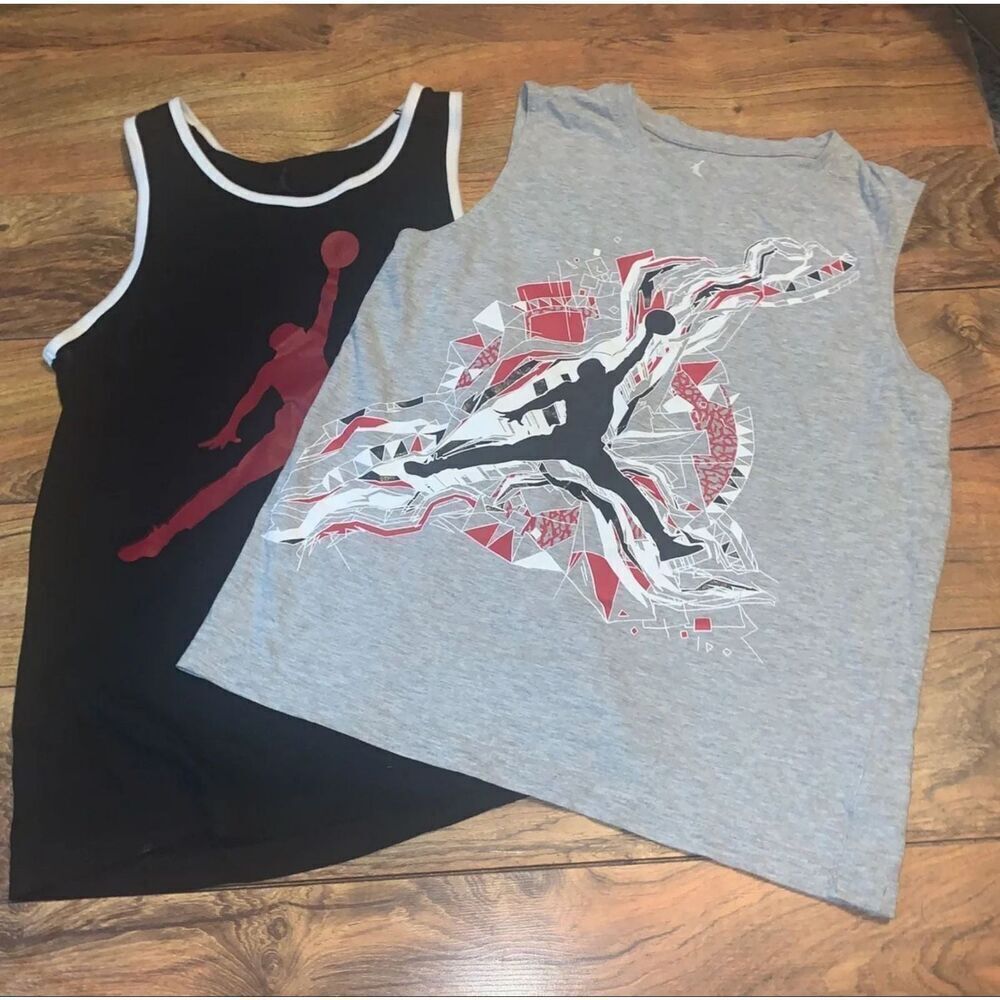 2 Nike Air Jordan Sleeveless Shirts YLG - Picture 3 of 4